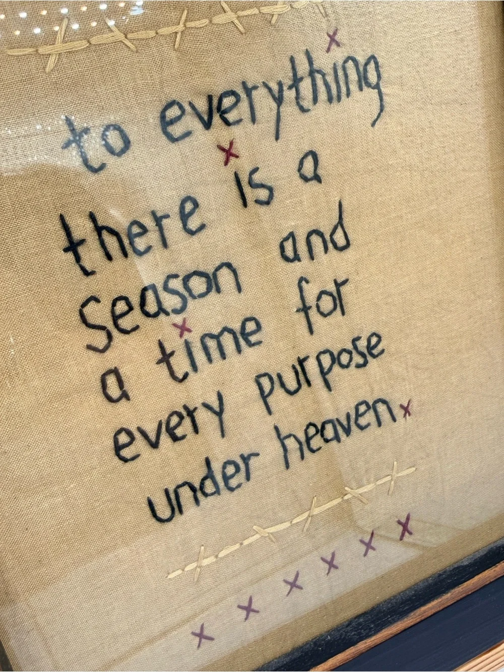 Framed Burlap Sentiment Wall Art in Black